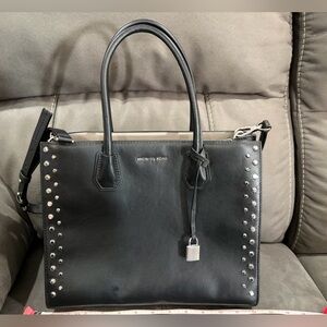 Michael Kors Black Studded Satchel
